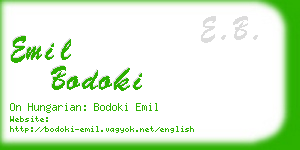 emil bodoki business card